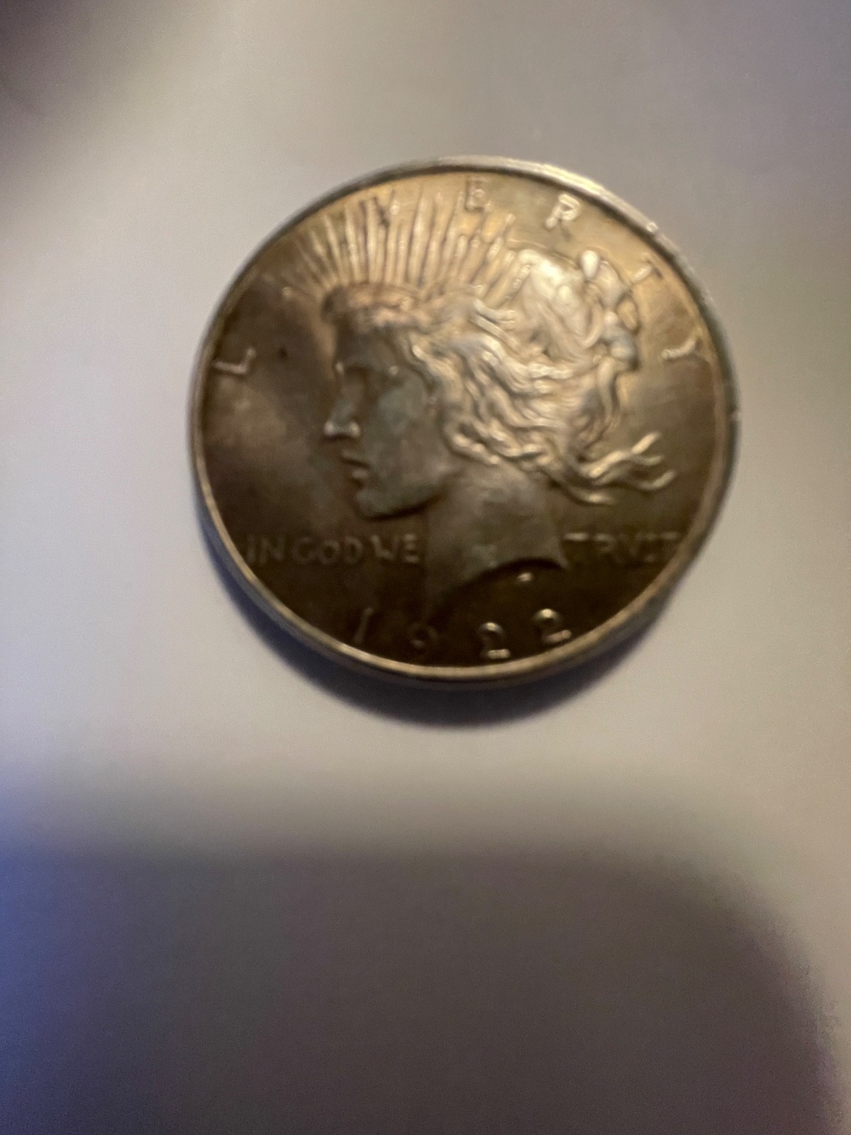 rare 1922 peace dollar with IN GOD WE TRVST