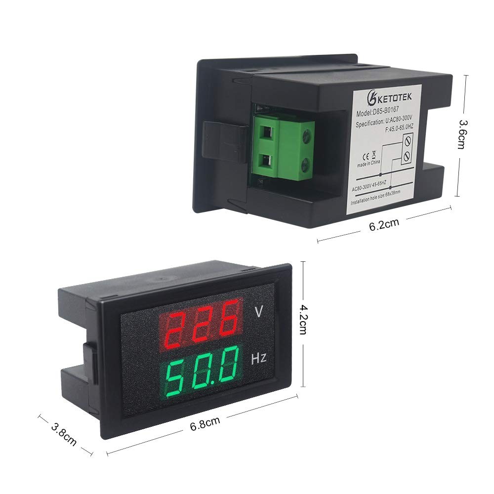 Digital AC Voltmeter Panel-Mounted Instrument Frequency Counter