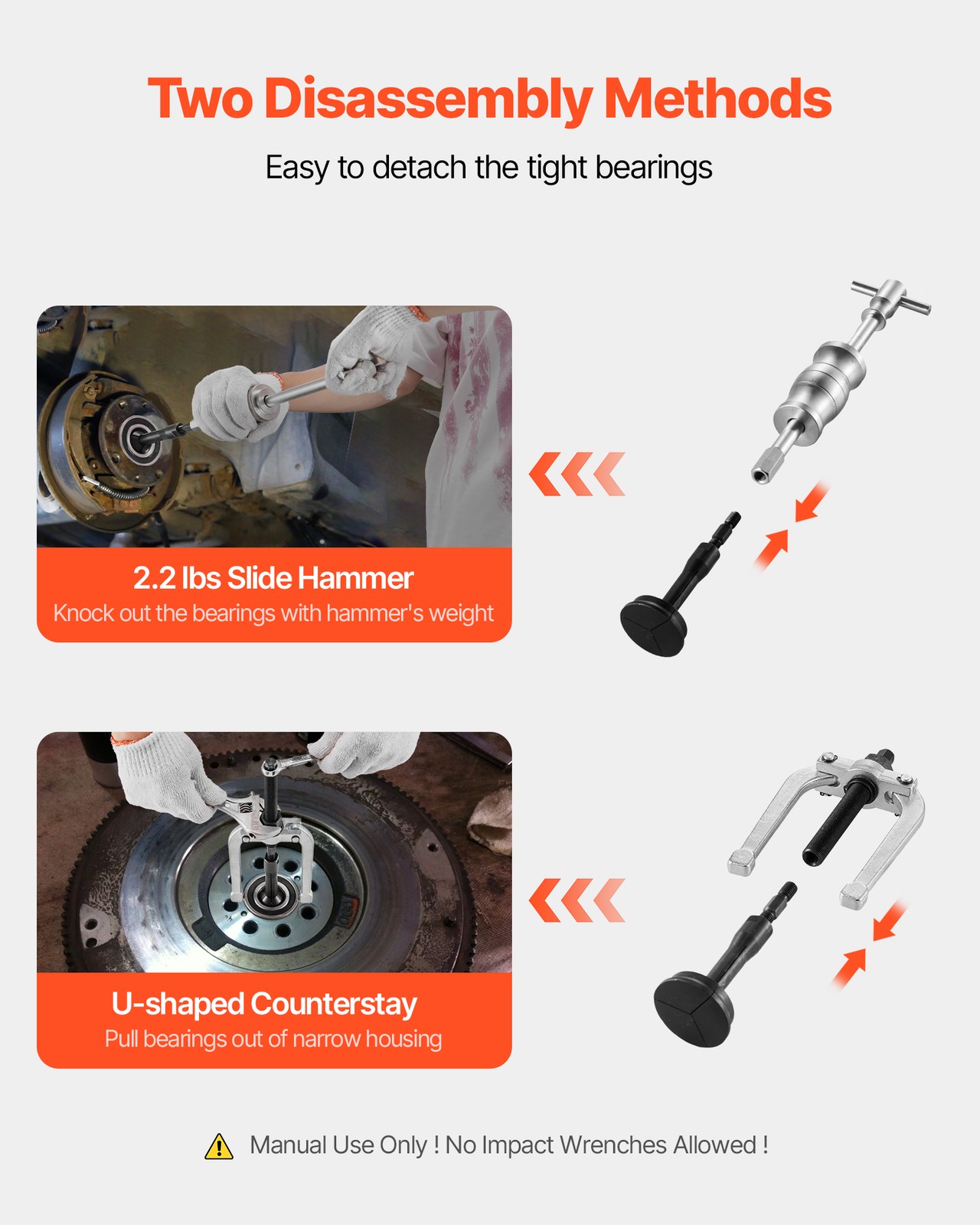 VEVOR 16pcs Blind Hole Bearing Puller Internal Extractor Remover Slide Hammer