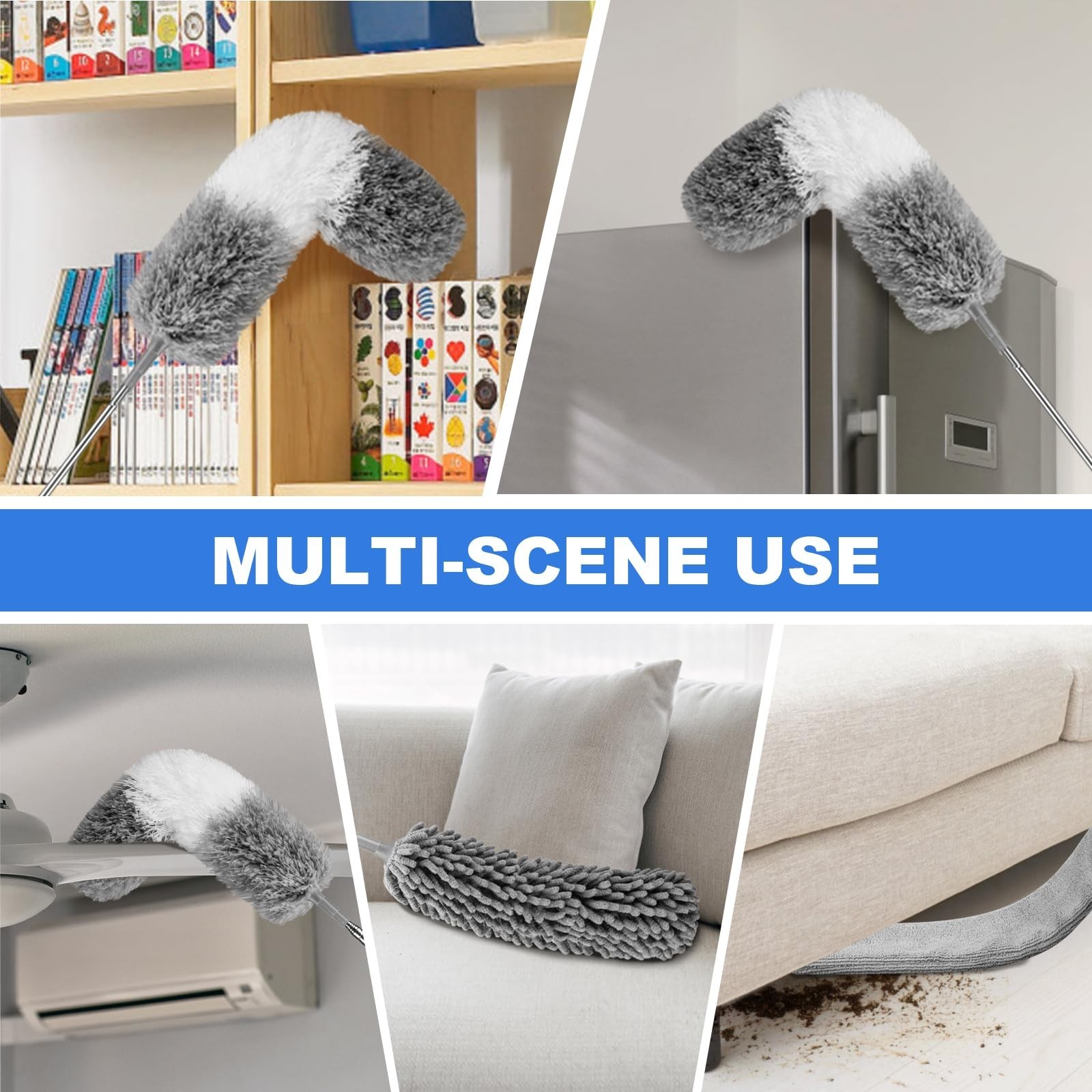 Dusters for Cleaning,Microfiber Duster Feather Duster with Extension Pole,4PC...