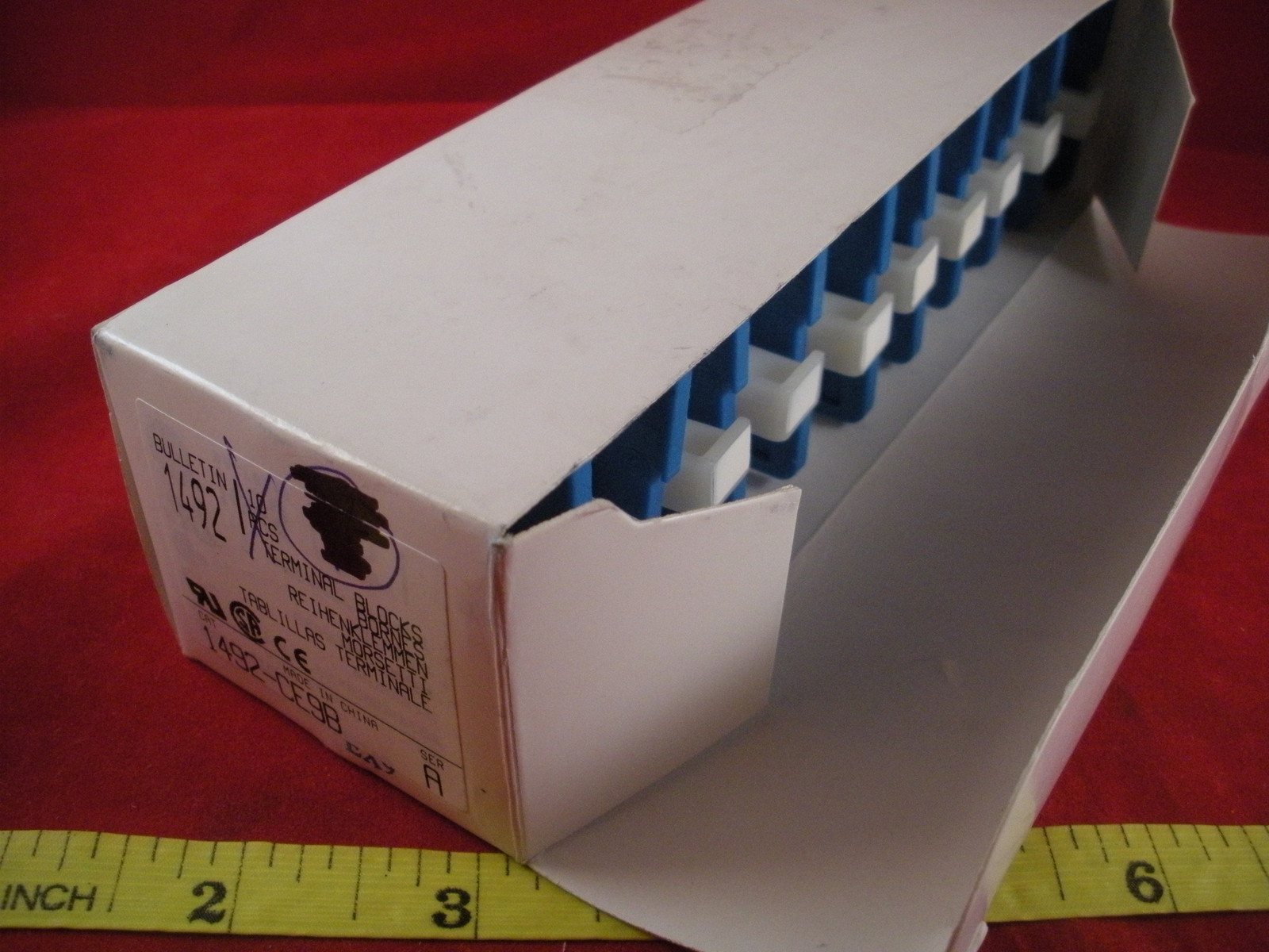 Allen Bradley 1492-CE9B Lot of 10 Ser A Blue Terminal Blocks Disconnect 10a 600v