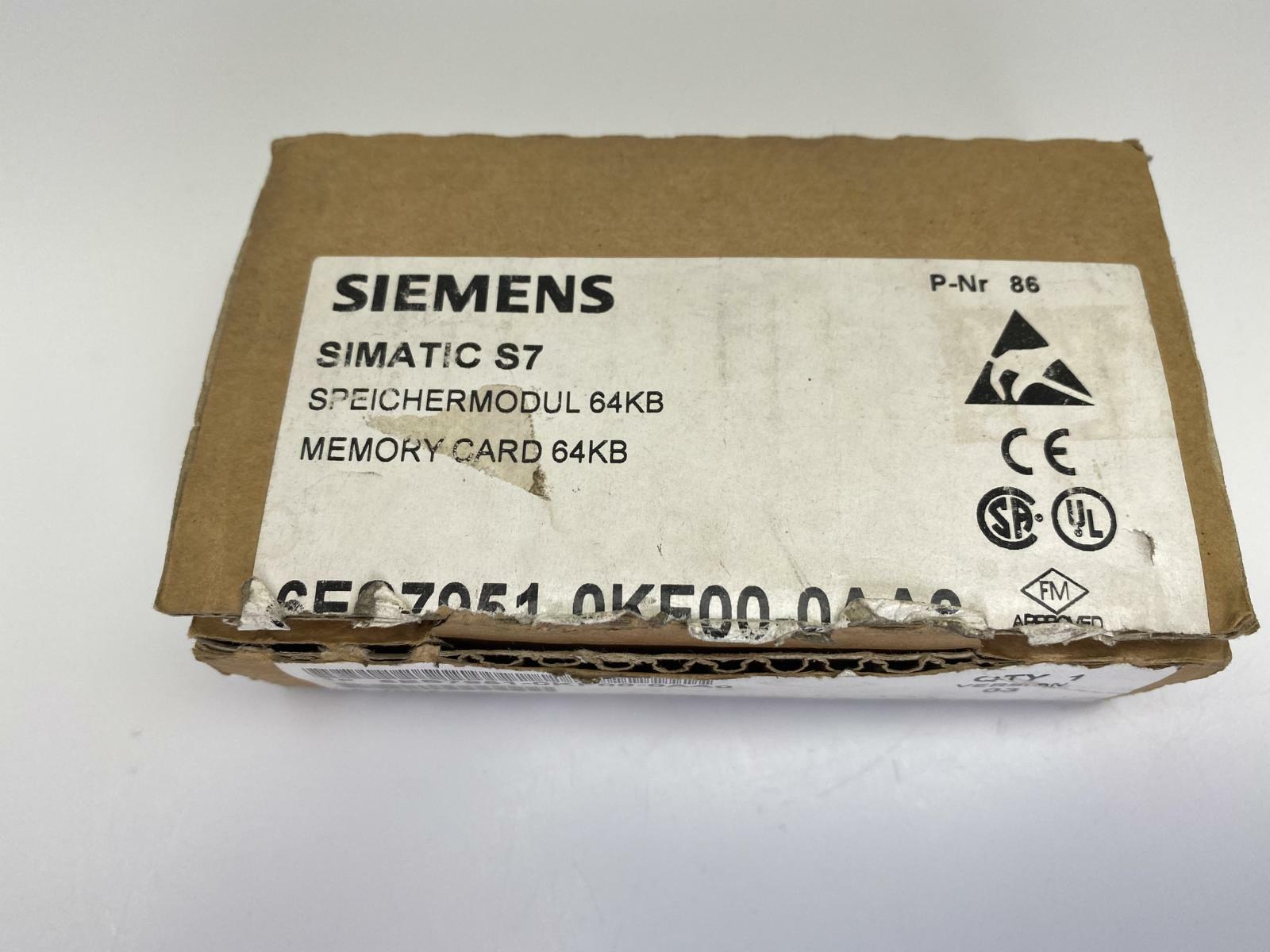 Siemens Memory Module 6ES7 951-0KF00-0AA0 Simatic S7 Memory Card 64KB Version 03