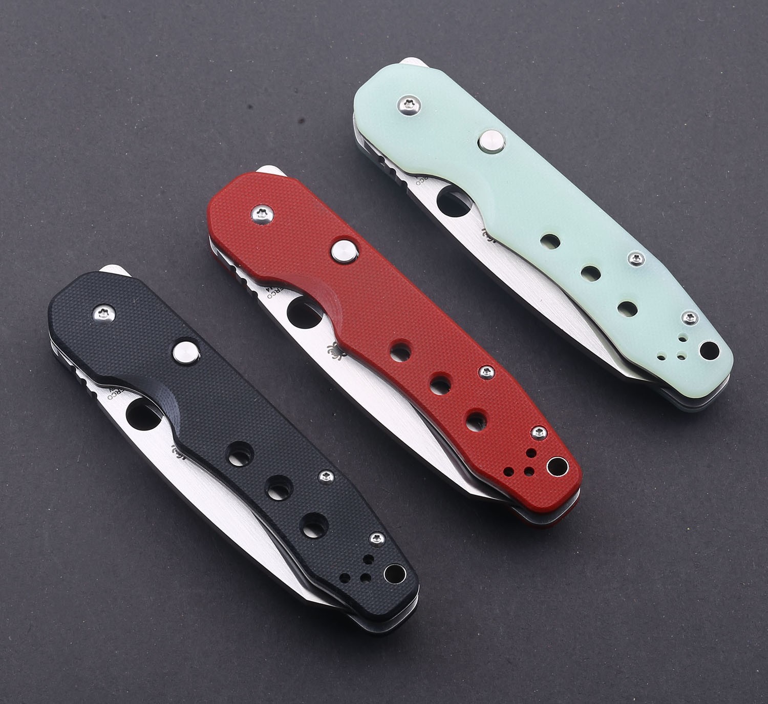 Black G10 Handle Survival Tactical Folding Pocket Knife Bottom Lock Messer Edc