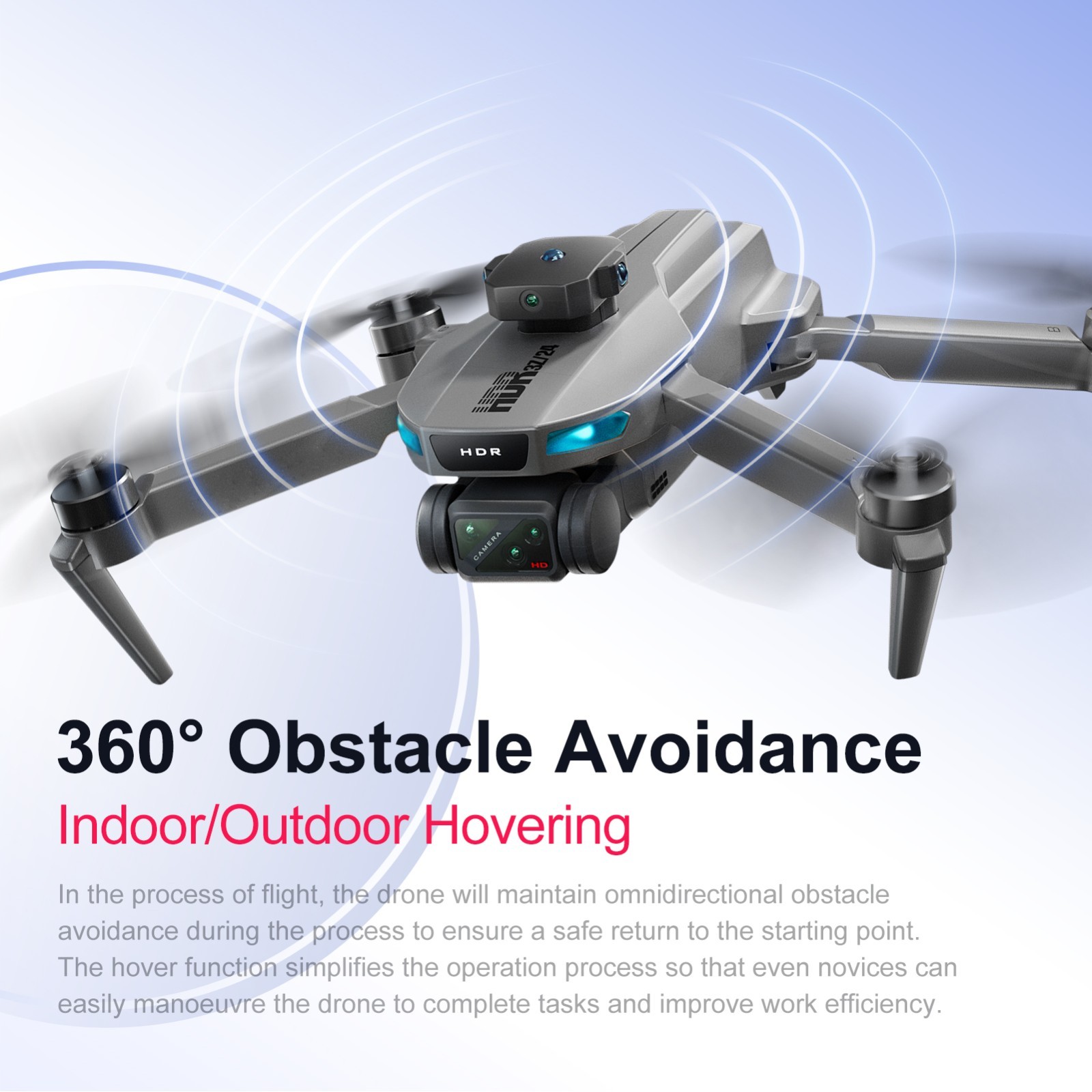 1080P Dual Camera Drone with Obstacle Avoidance, Optical Flow Altitude Hold