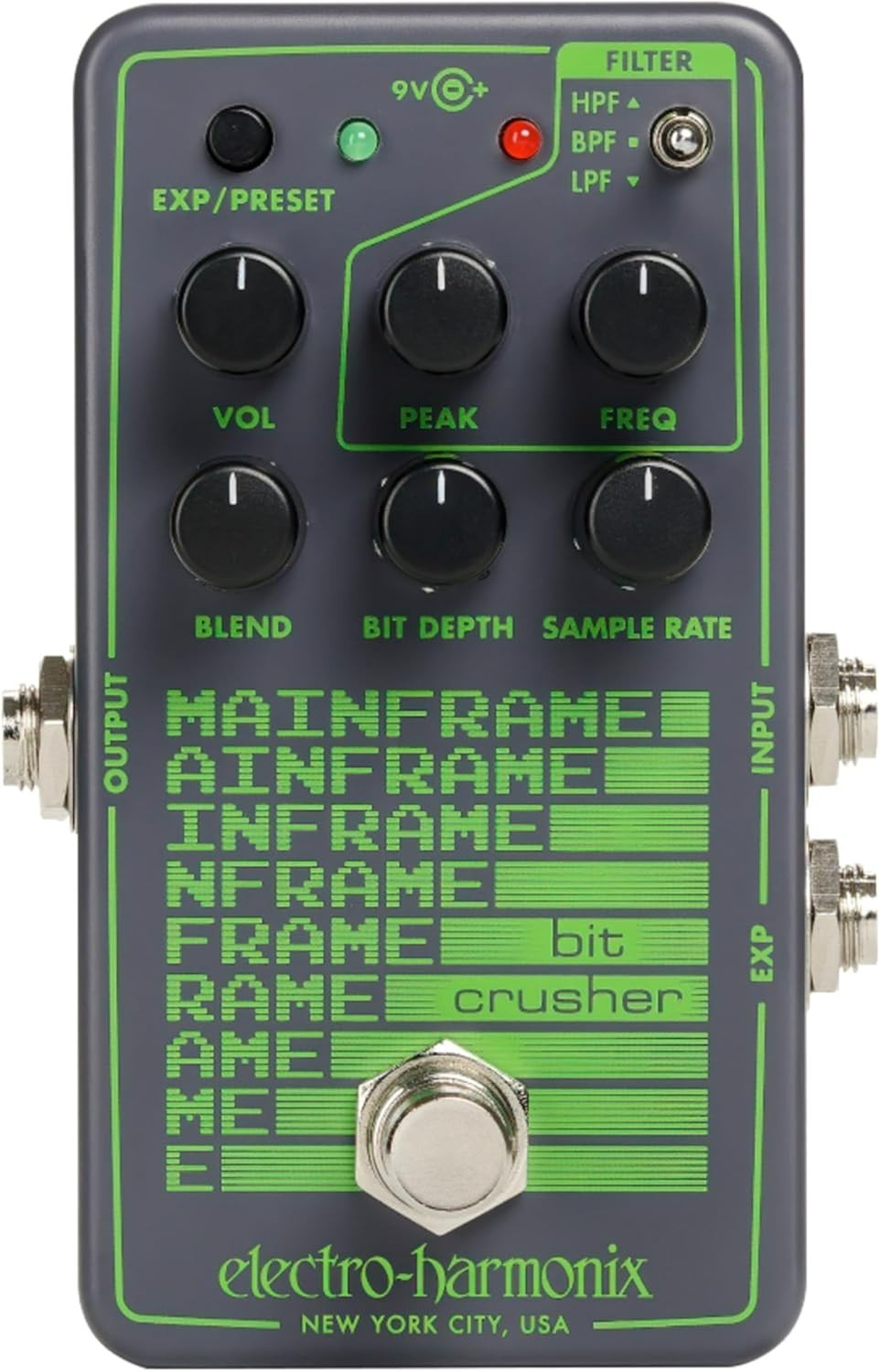 EHX Electro-Harmonix Mainframe Bit Crusher Effects Pedal