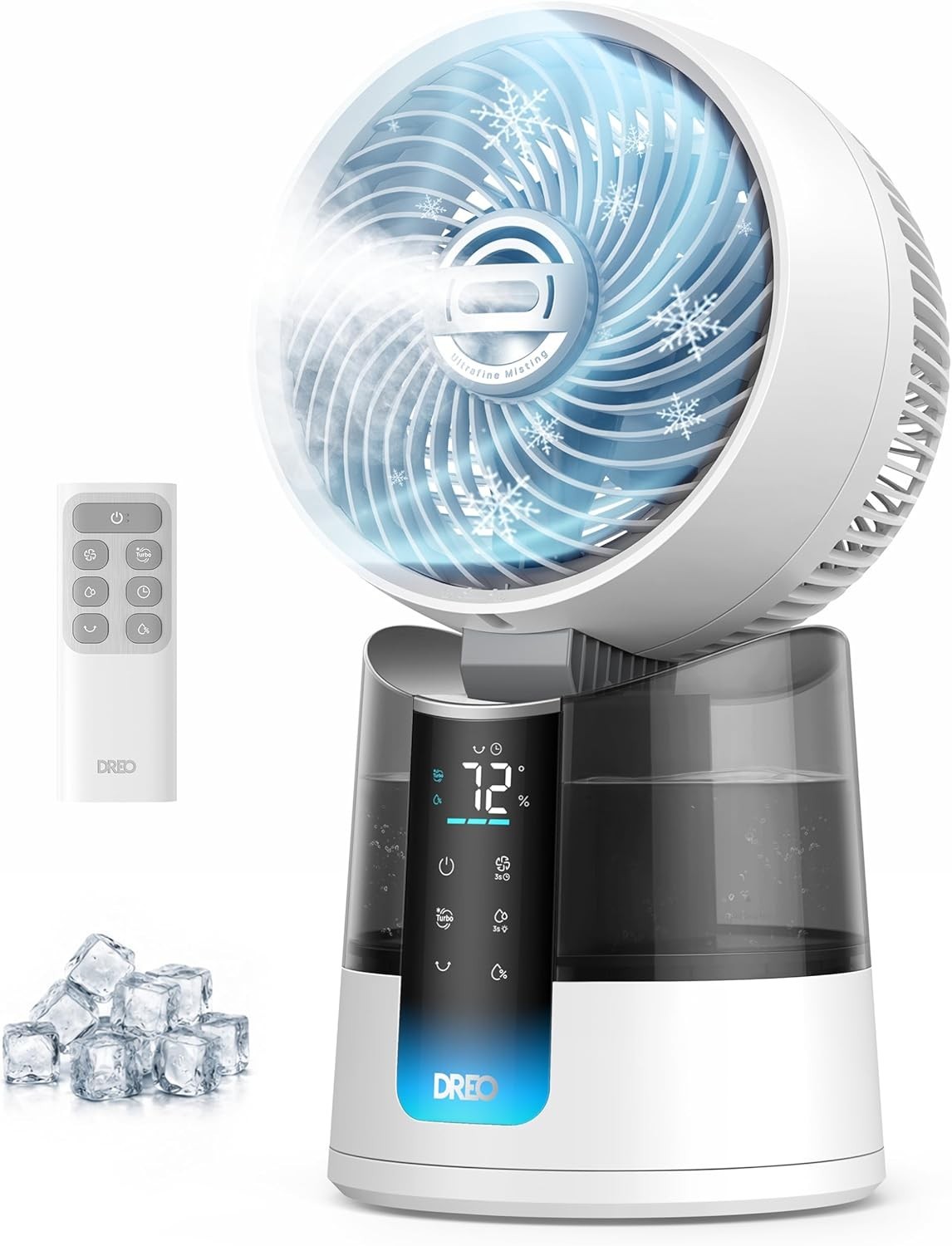 DREO TurboCool Misting Fan 516 5 Drop Cooling Fans that Blow Cold Air 150Â°+30Â°
