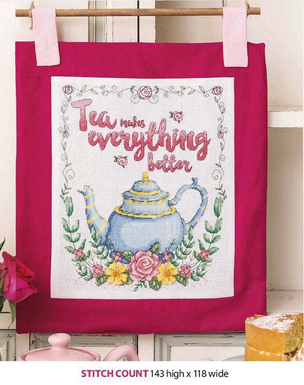 TEATIME HANGING  CROSS STITCH PATTERN  ONLY     ALS  QS