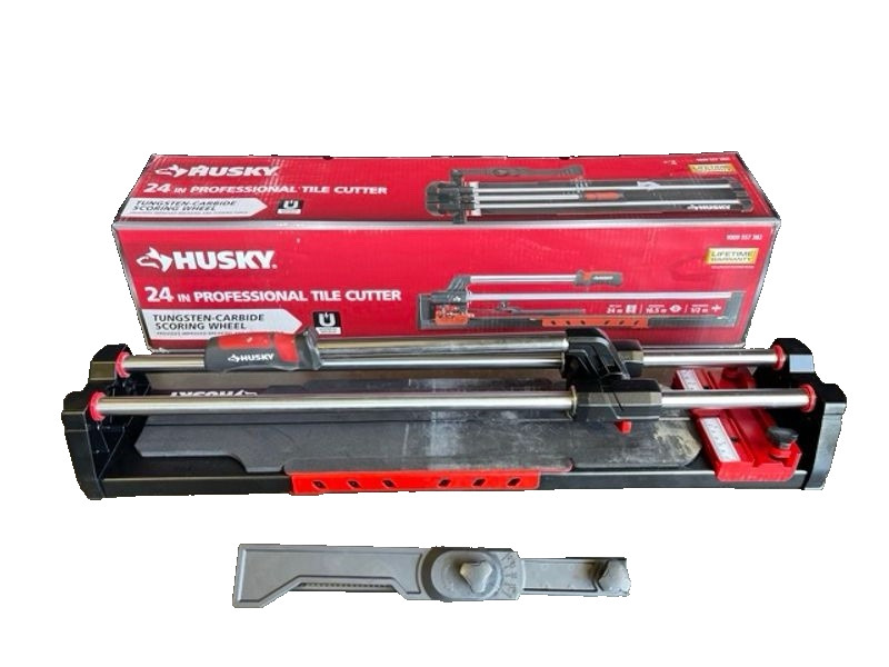 Husky 24 in. Tile Cutter with Tungsten Carbide Blade and Adjustable Gauge JHD700