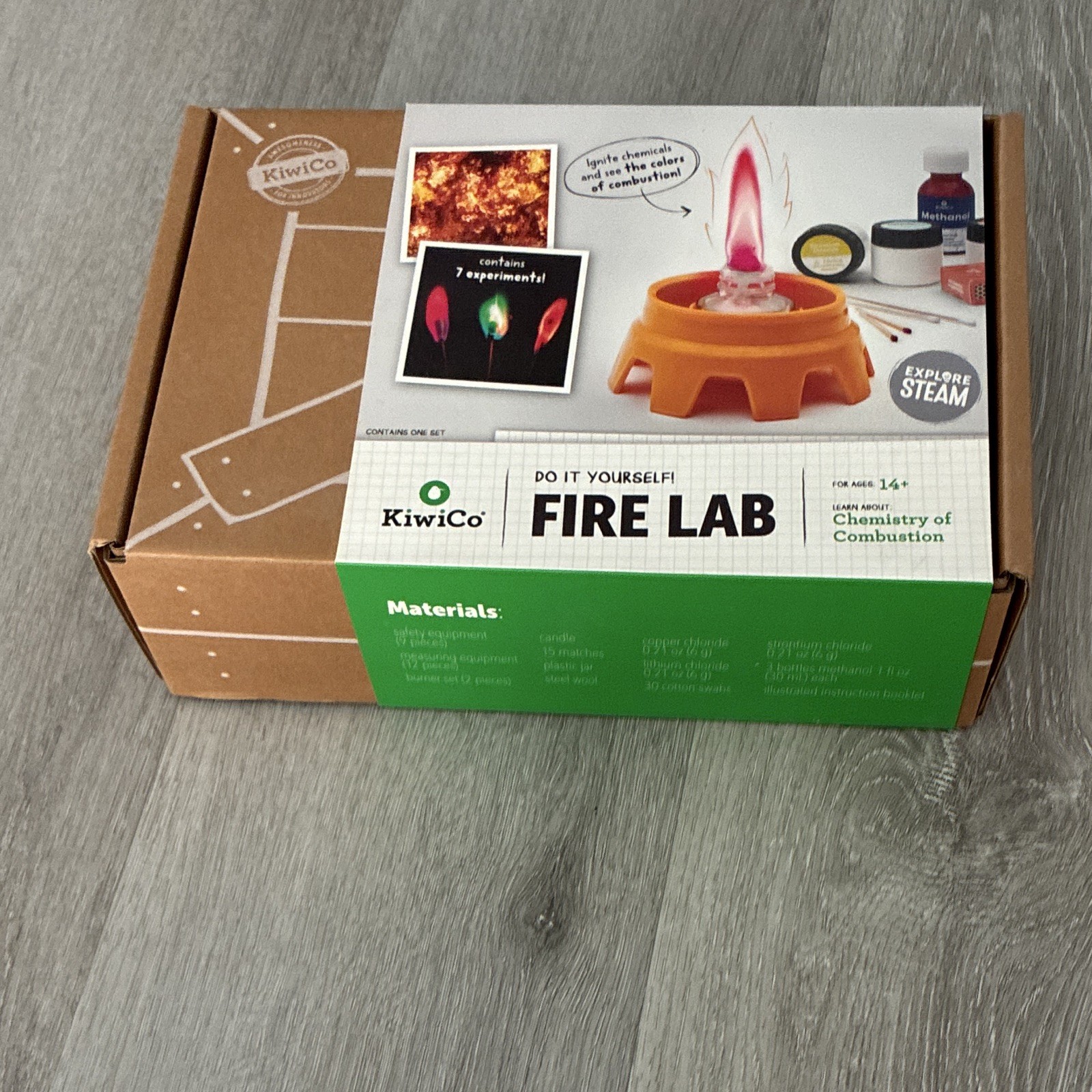 KiwiCo Fire Lab Chemistry of Combustion Experiment Kit, Ages 14+ (2021)
