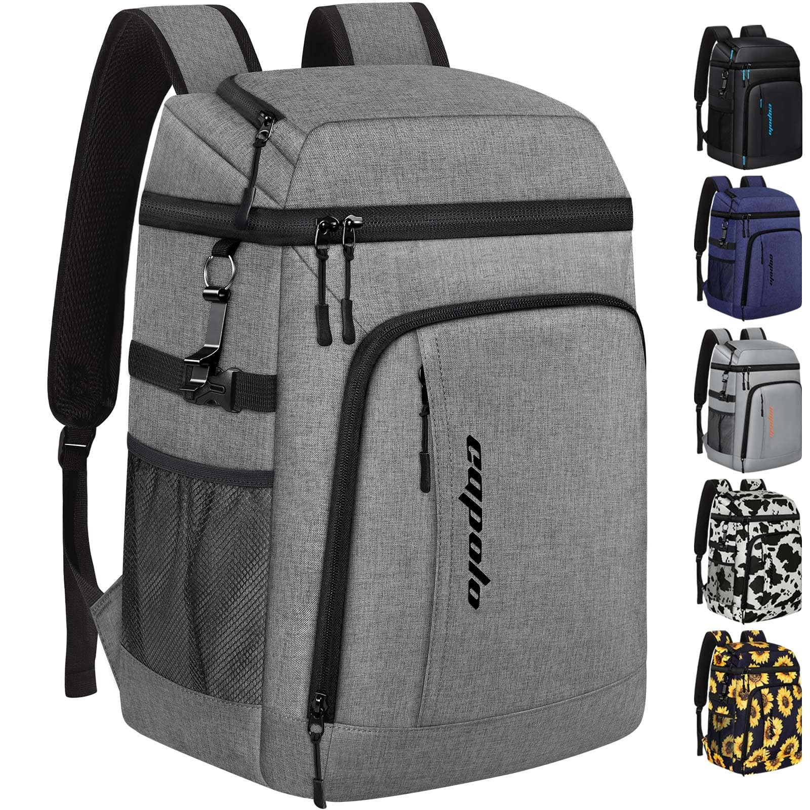 Capolo Cooler Backpack Insulated Leak Proof 36 Cans, Soft 36 Gray
