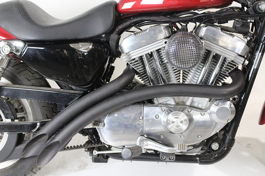 Curved Radius Exhaust Header Set Black fits Harley Davidson