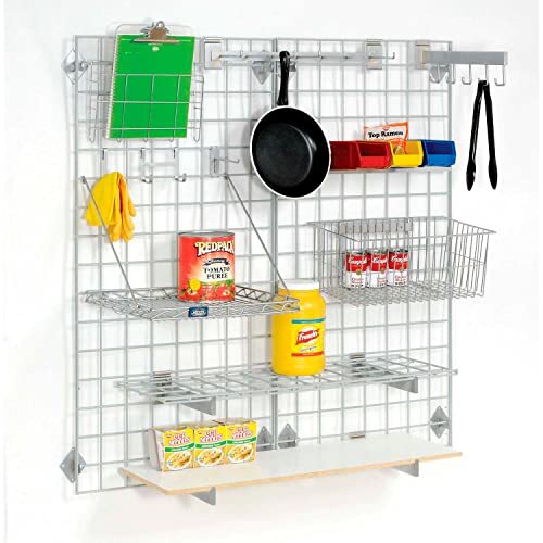 Global Industrial Wire Grid Panel With Wall Mount Hook Gray Epoxy 48"W x 24"D