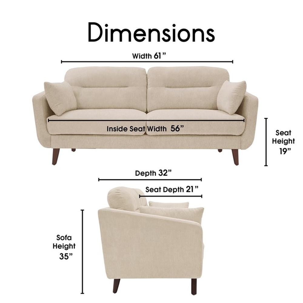 Elle Decor Chloe Loveseat in Beige