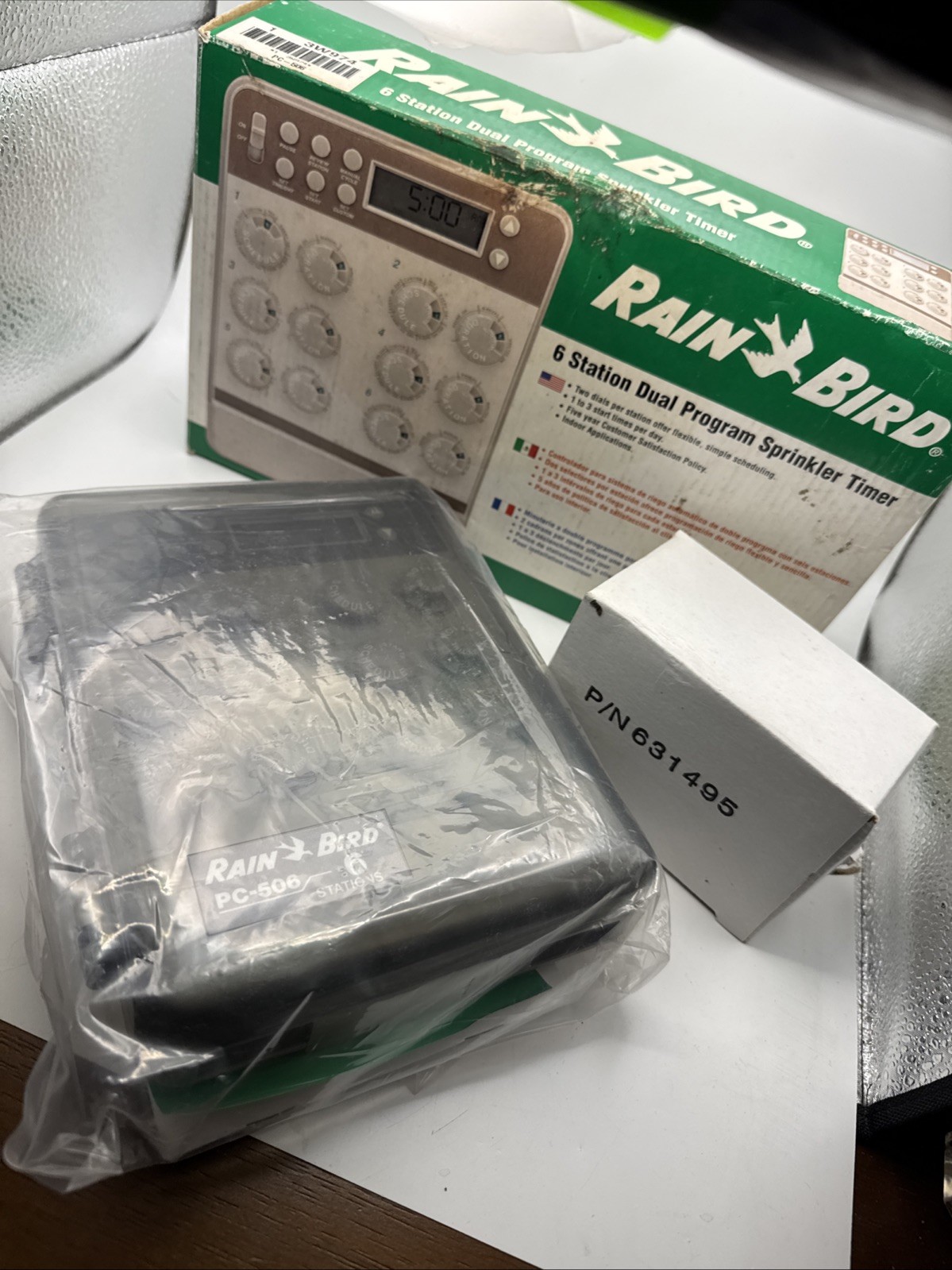 Rain Bird Timer PC-506 Ultimate Sprinkler Timer 6 Station Transformer New Open