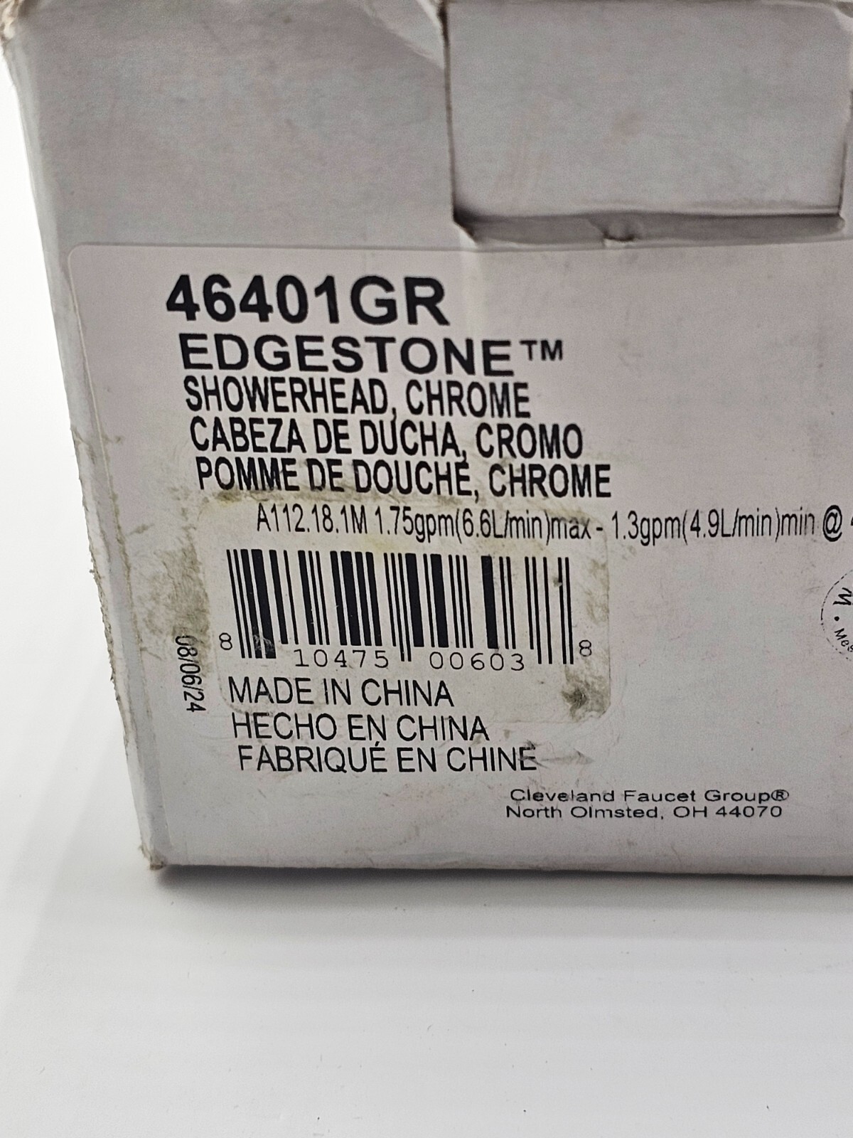 CFG 46401GR Edgestone Round Showerhead 1.75 gpm Fixed Flow Rate Chrome Finish