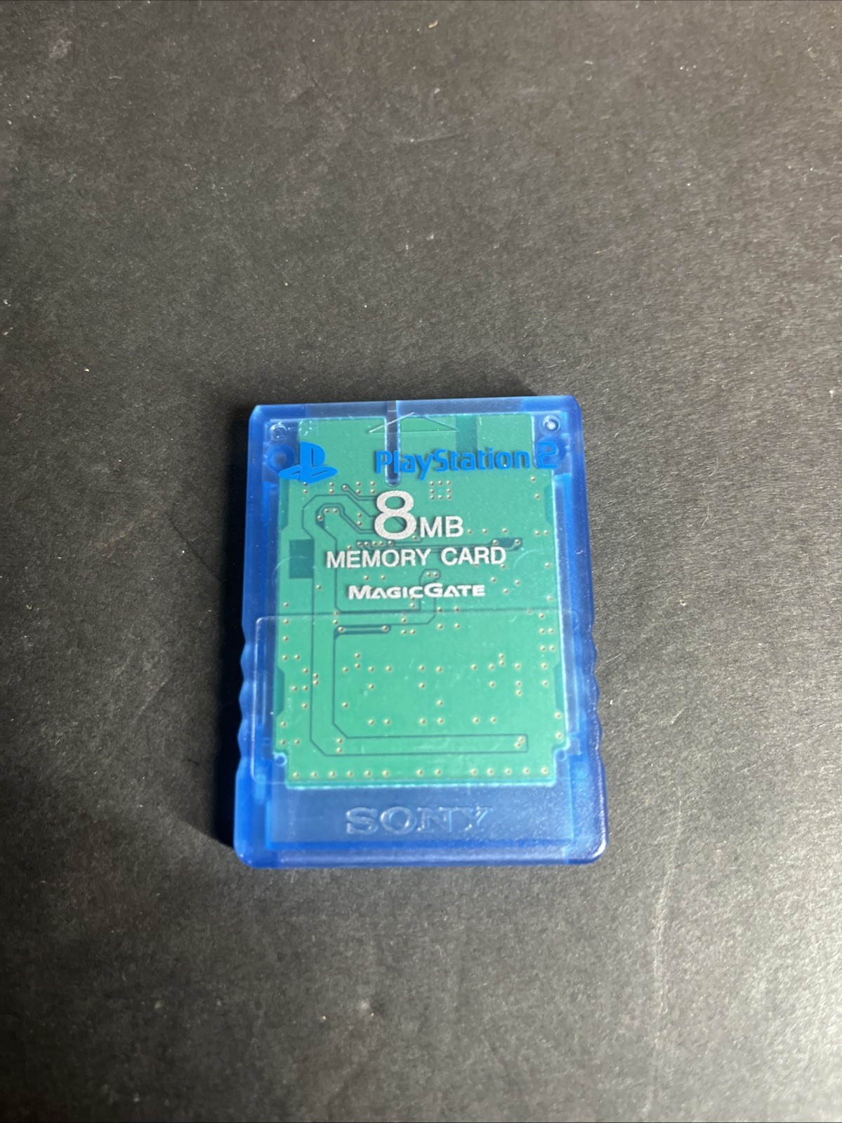 PS2 Memory Card 8MB Clear Blue Magic Gate OEM Sony Playstation 2 TESTED