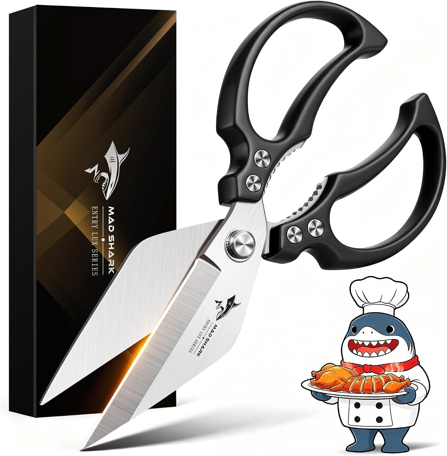 Heavy Duty Kitchen Shears, Sharp All Purpose Kitchen Scissors | Dishwasher Safe