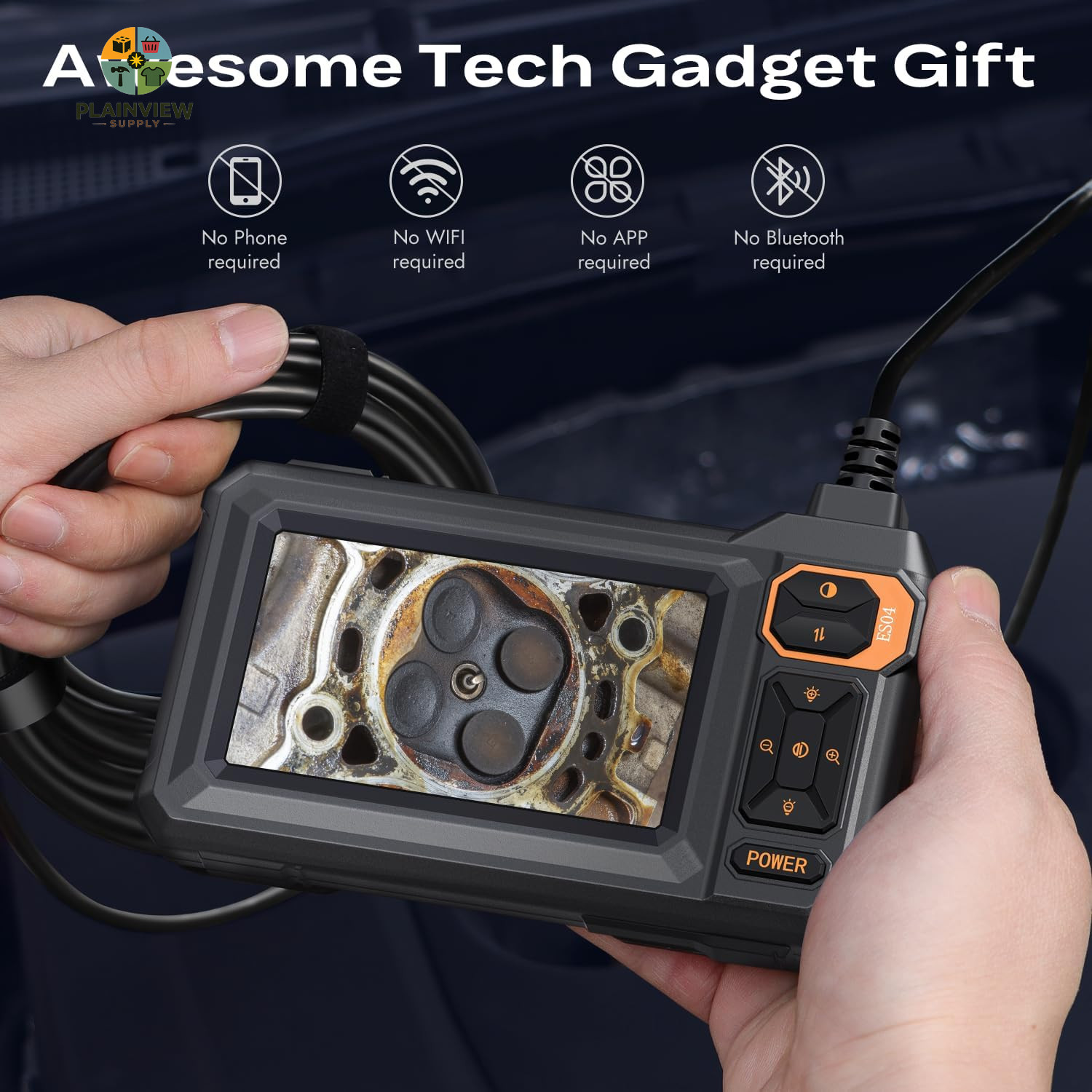 Endoscope Camera with Light, 1920P HD Borescope Inspection Camera with 4.3" IPS