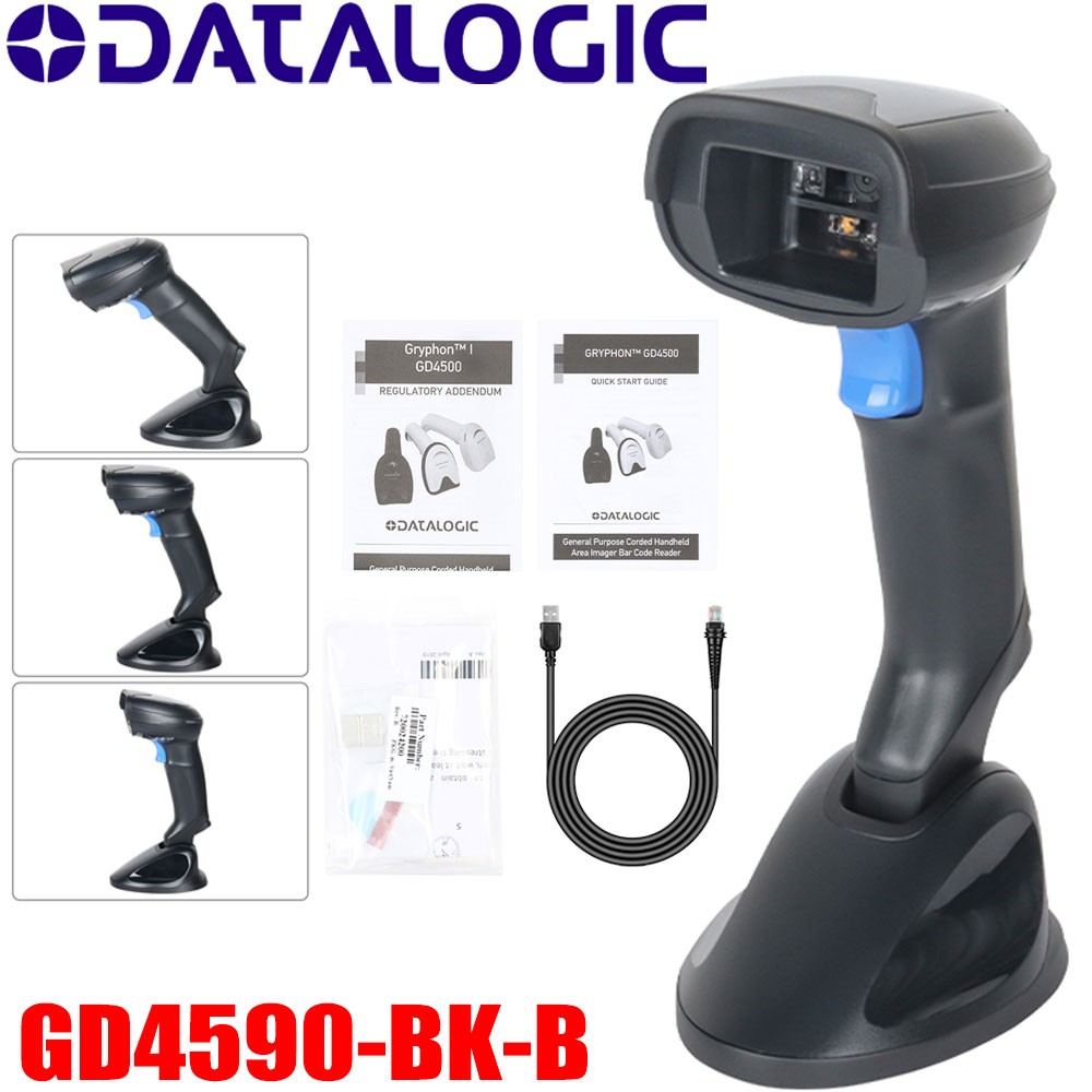Datalogic Gryphon GD4590-BK-B All-in-One 2D USB Barcode Scanner Reader With Base
