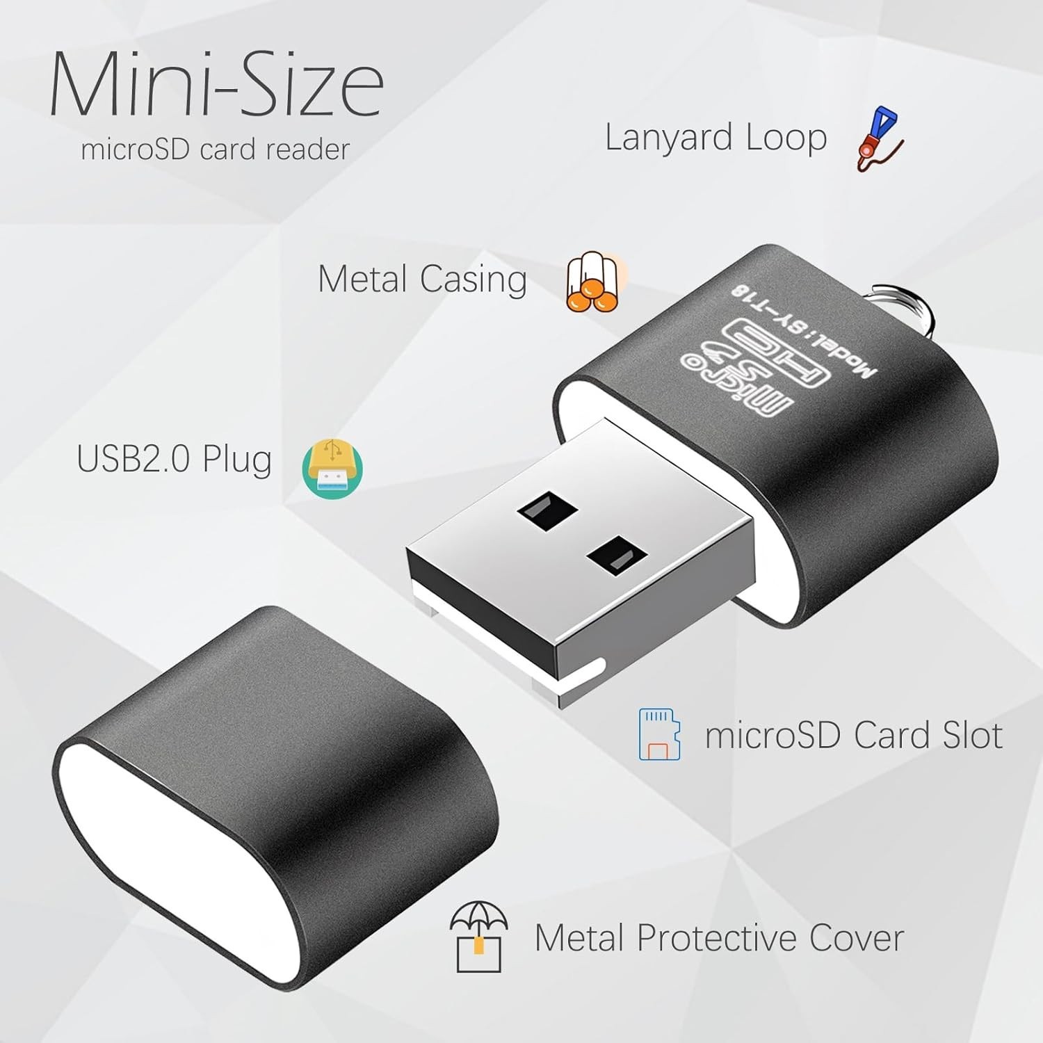 [3 Pack] Card Reader for Android,Micro SD Card to USB Adapter, TF Card Reader wi