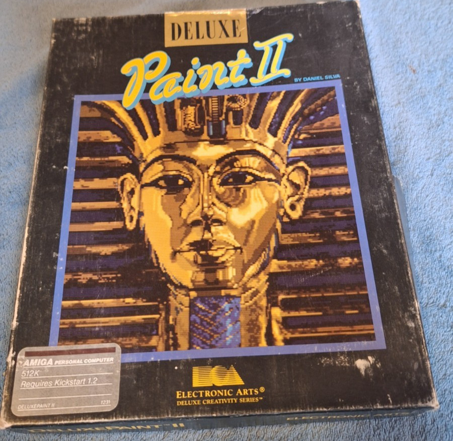 Deluxe Paint II for Amiga by Electronic Arts - Original Pharaoh Box