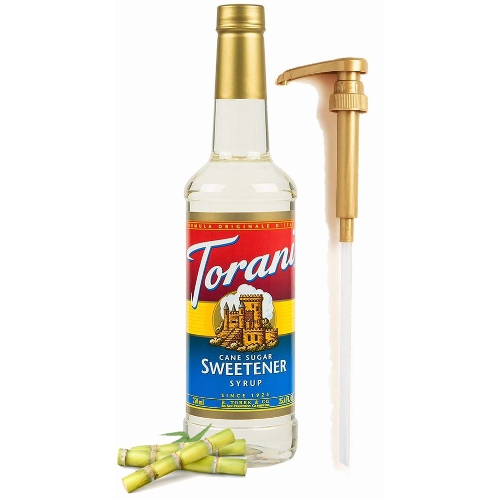 Cane Sugar Sweetener Syrup 25.4 Ounce with Dispenser Pump for Beverages