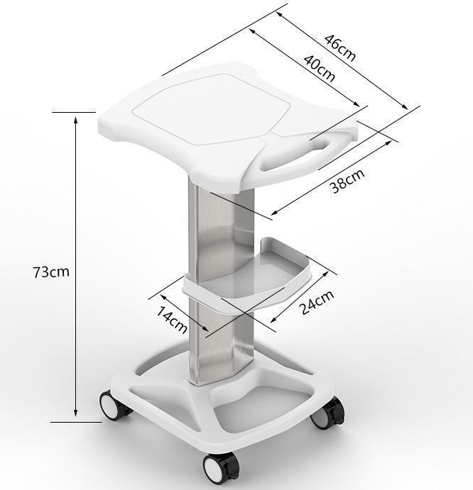 3 Tiers ABS Aluminum Alloy Medical Cart Mobile Lab Trolley Hospital Utility