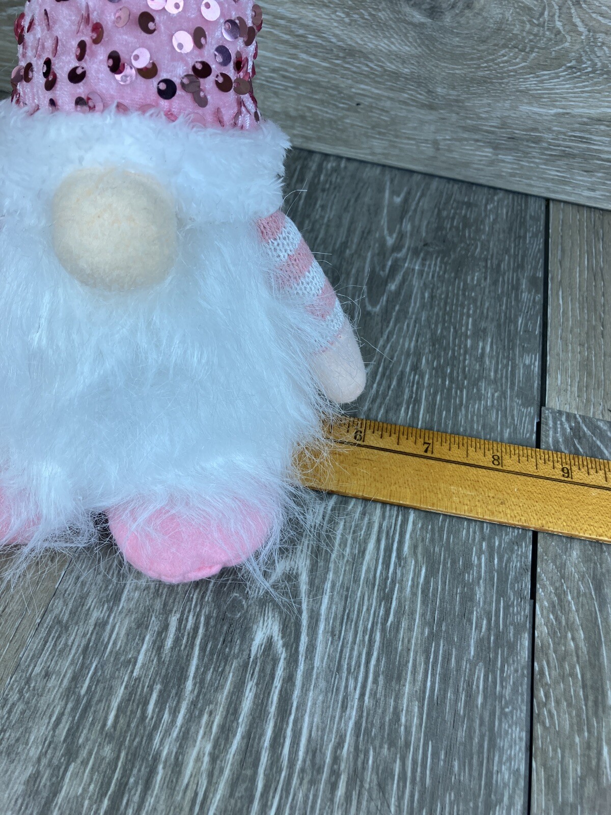 Gnome Pink Sequin Lighted Figure Night Light Lamp