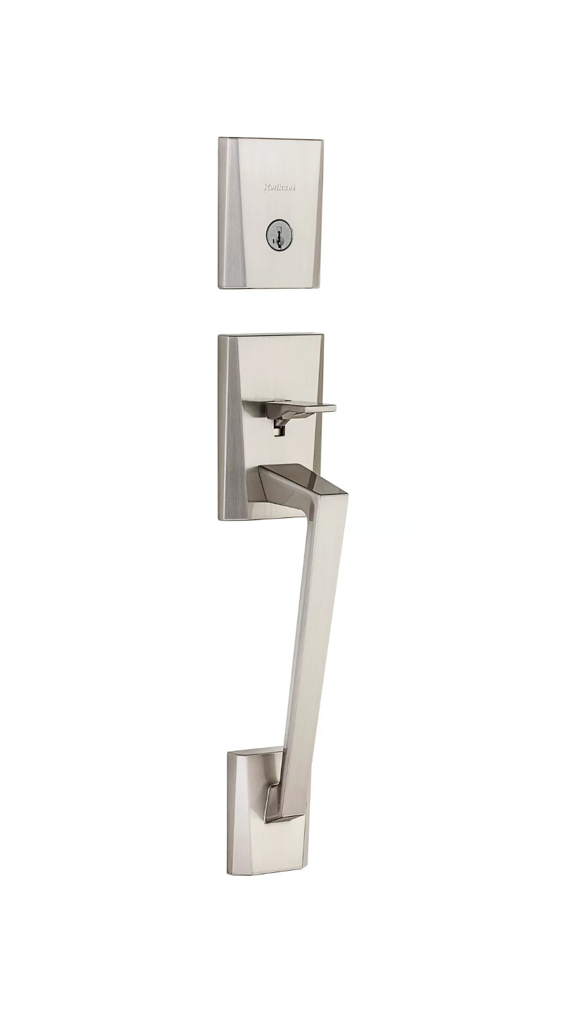 Kwikset San Clemente Single Cylinder Handleset SmartKey Satin Nickel 818CMH LIP