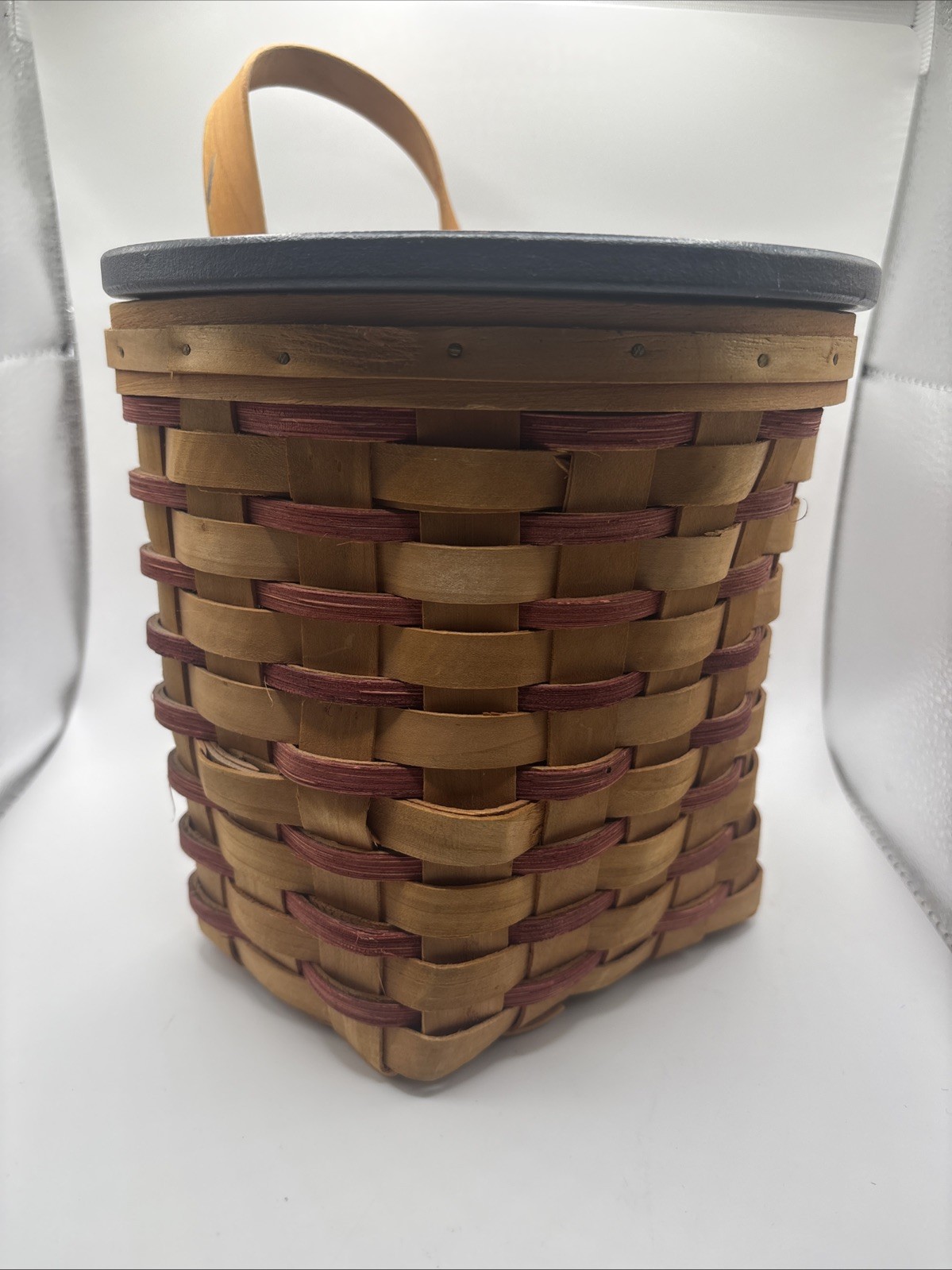 Americana Weaved Basket With Wooden American Flag Lid