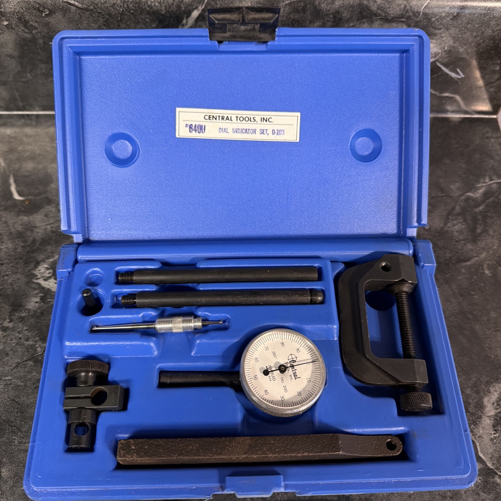 Vintage Central 6400 Universal Dial Test Indicator Set 0-100 Made in USA