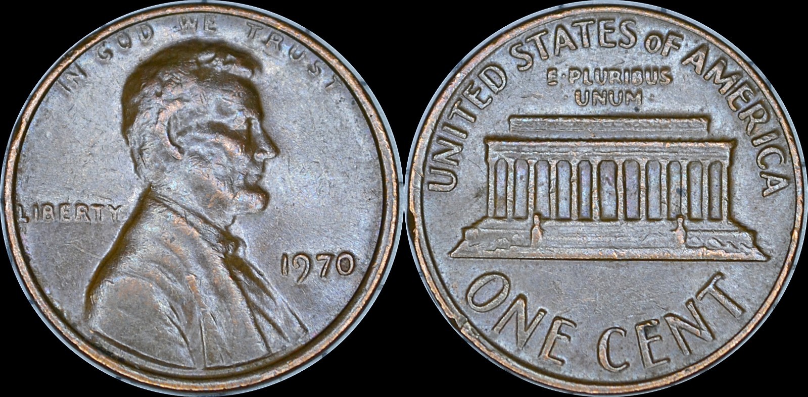 1970 P 1C Lincoln Memorial Cent Penny NO FG AU RB.  💥💥