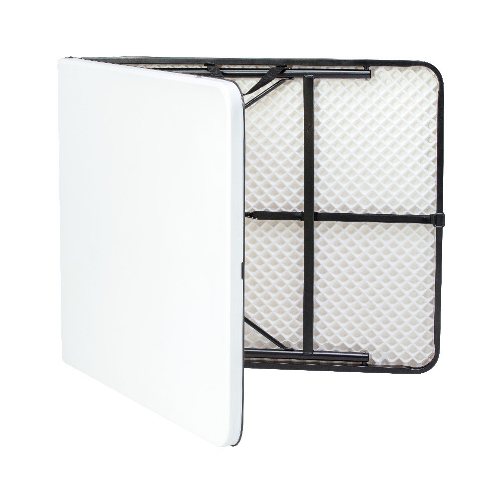 6' Rectangle Centerfold Folding Table, White