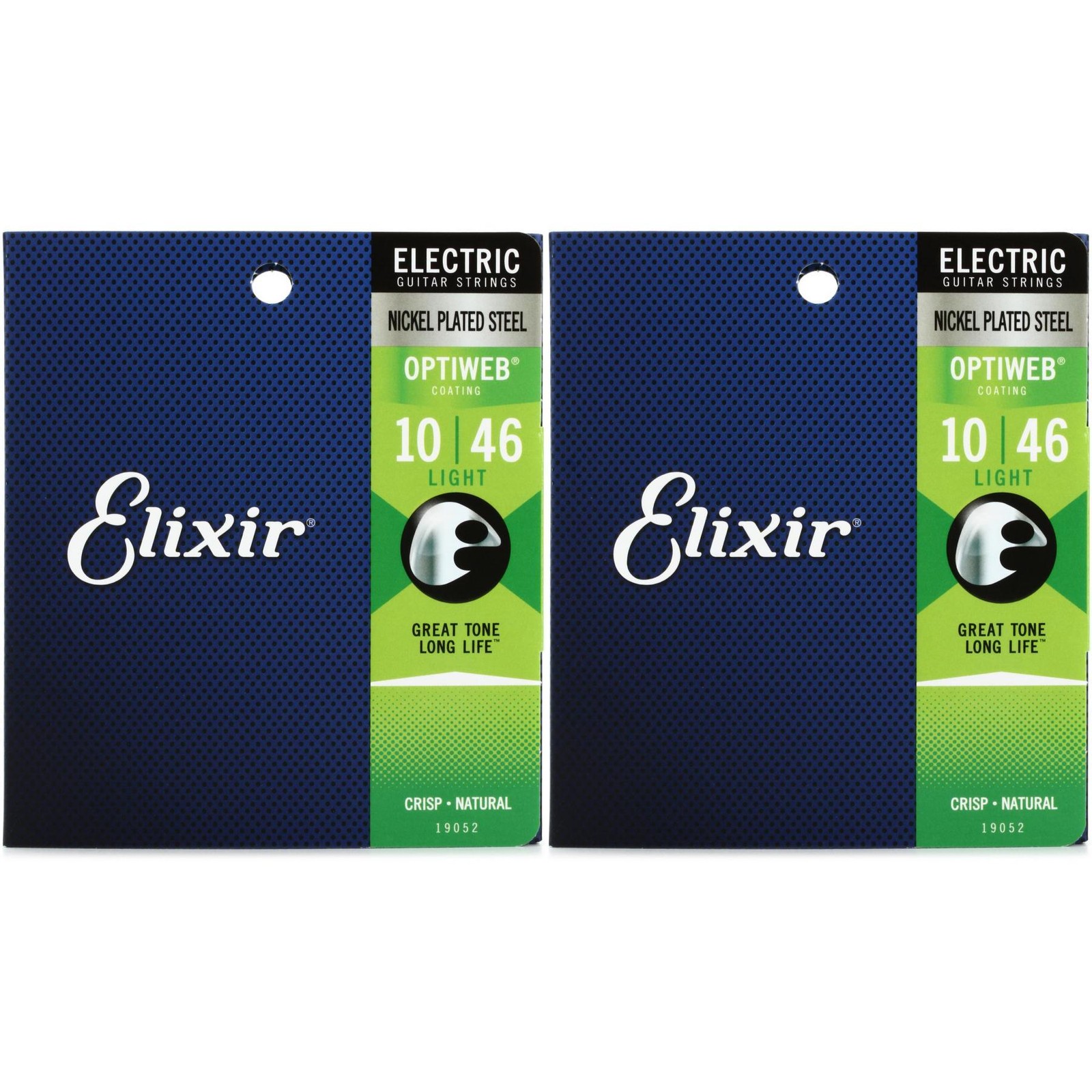 Elixir Strings 19052 Optiweb Electric Guitar Strings - .010-.046 Light (2-pack)