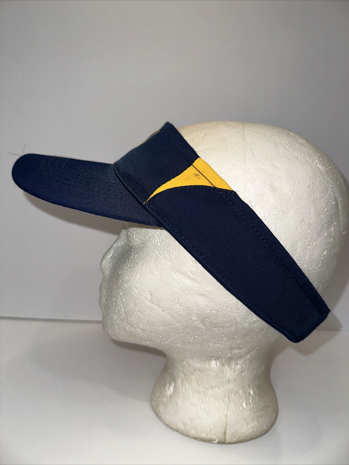 NOLL Golf Visor Blue Navy Gold Silver Hook Loop