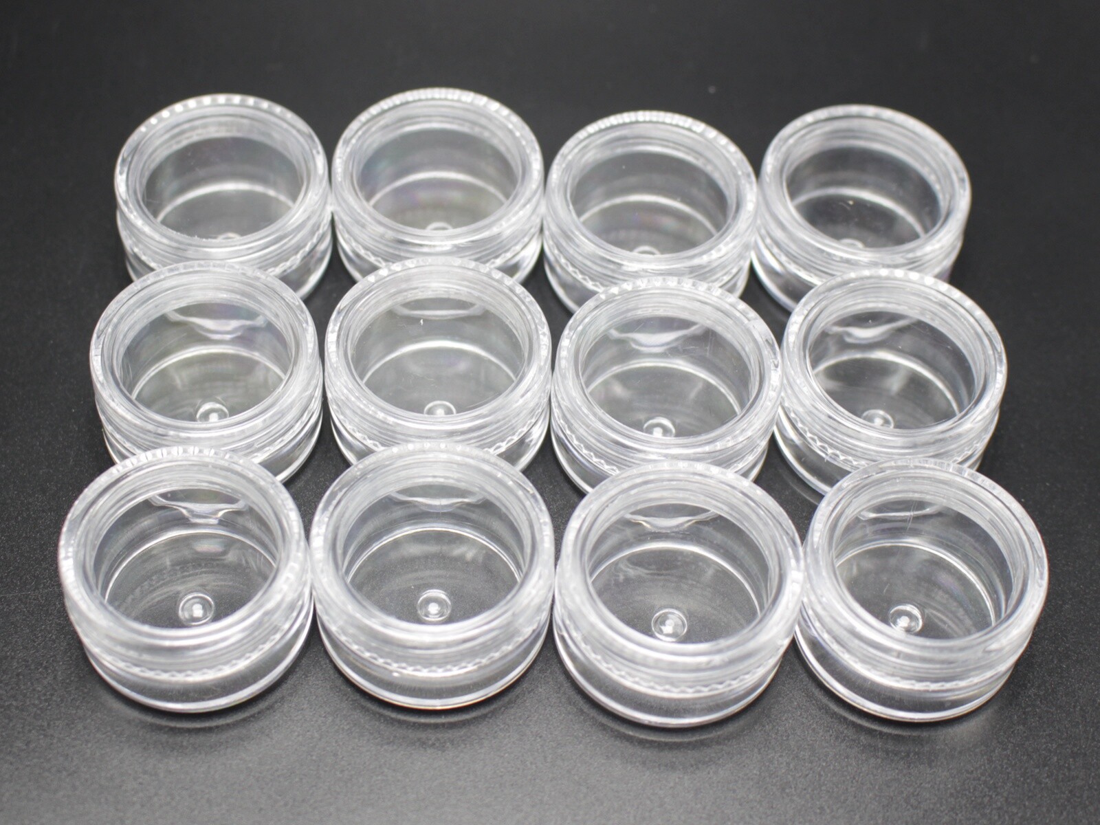12 Clear Beads Rhinestones Storage Case Box Container 30X18mm
