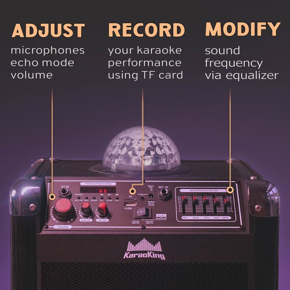 Wireless Karaoke Machine Microphone Speaker Disco Bluetooth Singing System G100