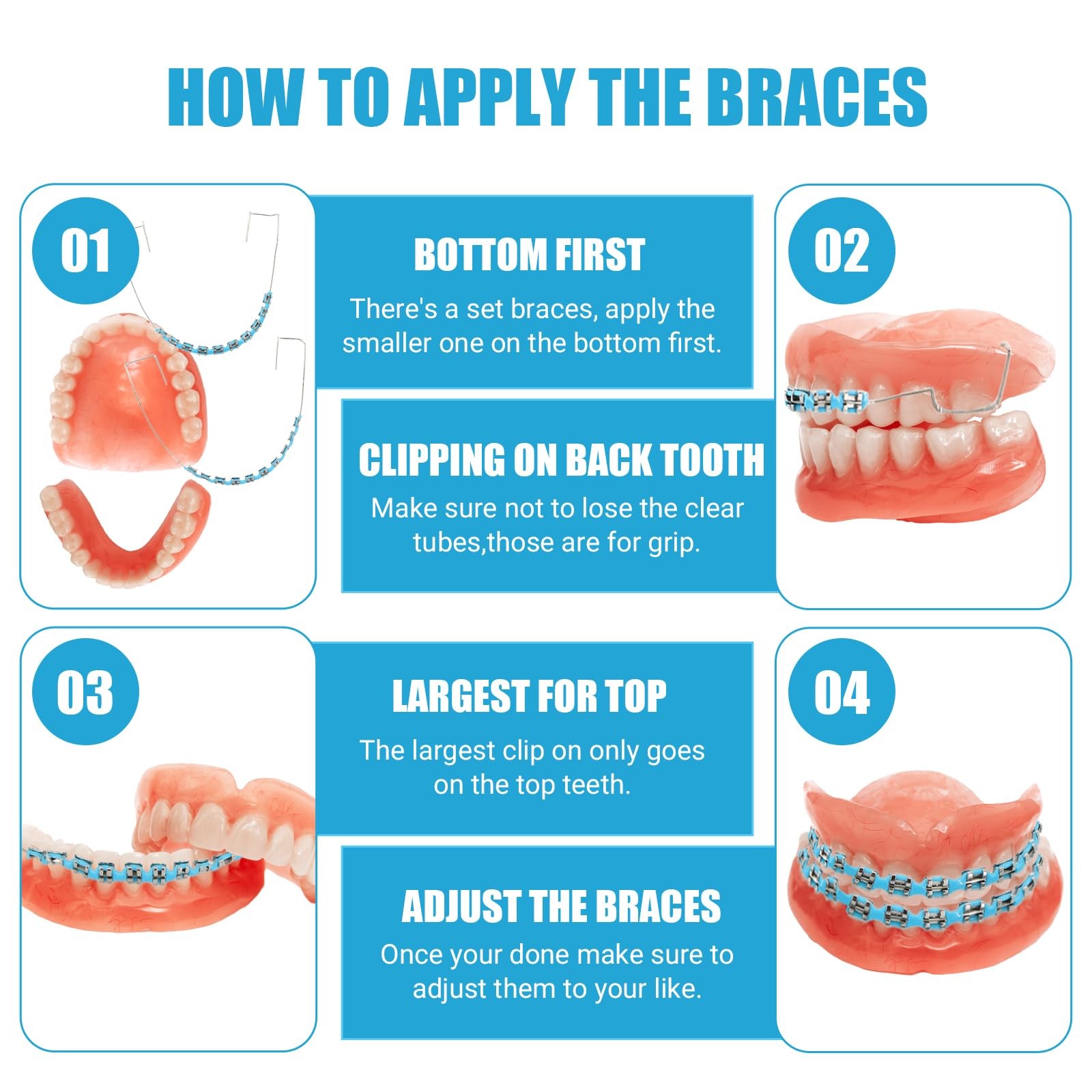 5 Pair of Temporary Tooth Decoration, Teeth Retainer Practical Brackets para ...
