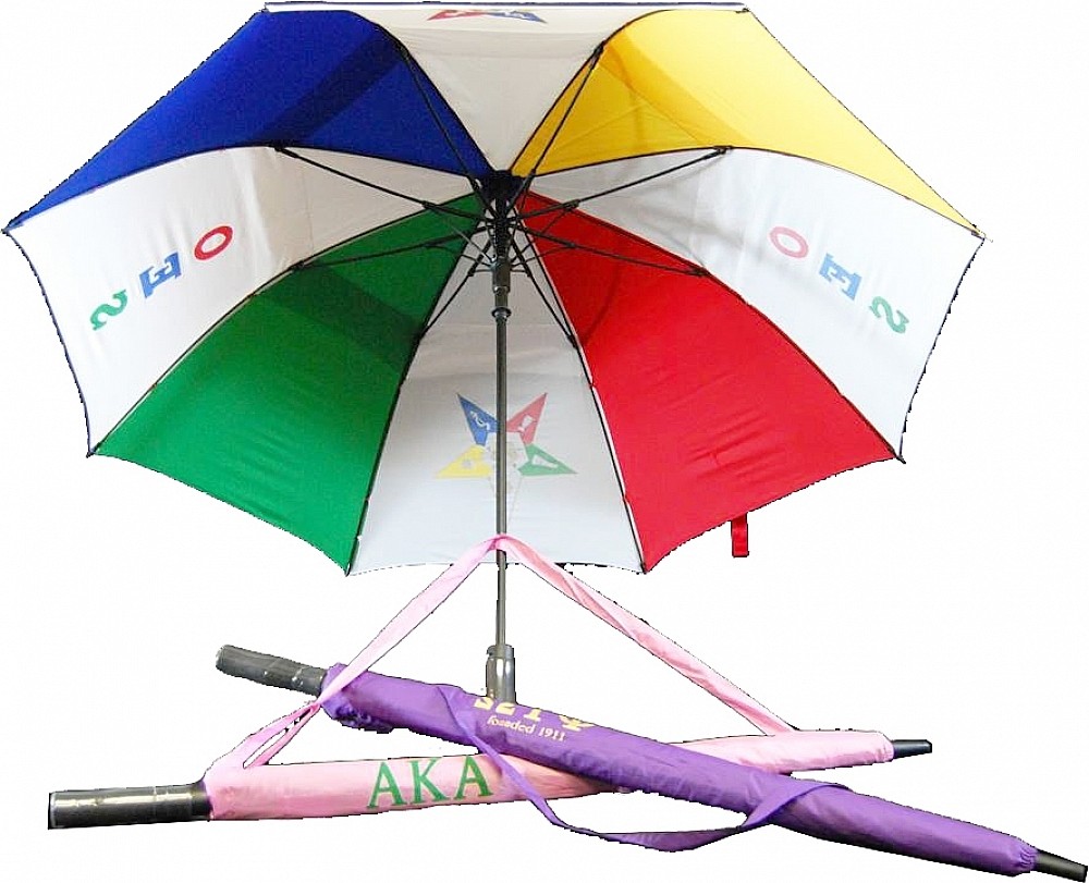 Phi Beta/Β Sigma Wind Resistant Auto Open Jumbo Umbrella [Blue/White - 30"]
