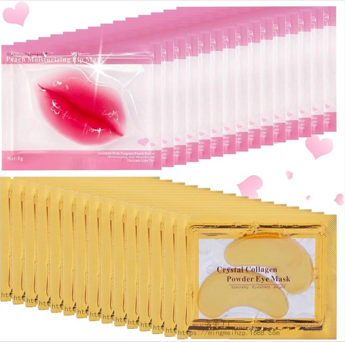 30 pcs Lip Masks & 24K Gold Eye Masks