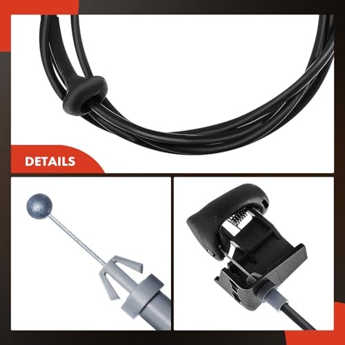 80.9 inch Front Hood Latch Release Cable with Handle | Compatible with Ford