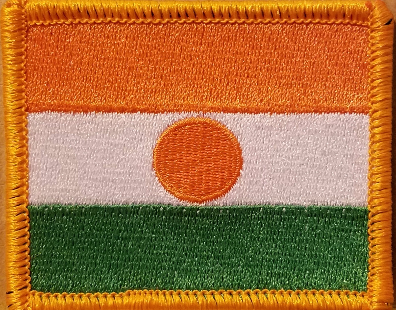Republic Niger Military Patch W/ VELCRO® Brand Fastener Gold Border #2