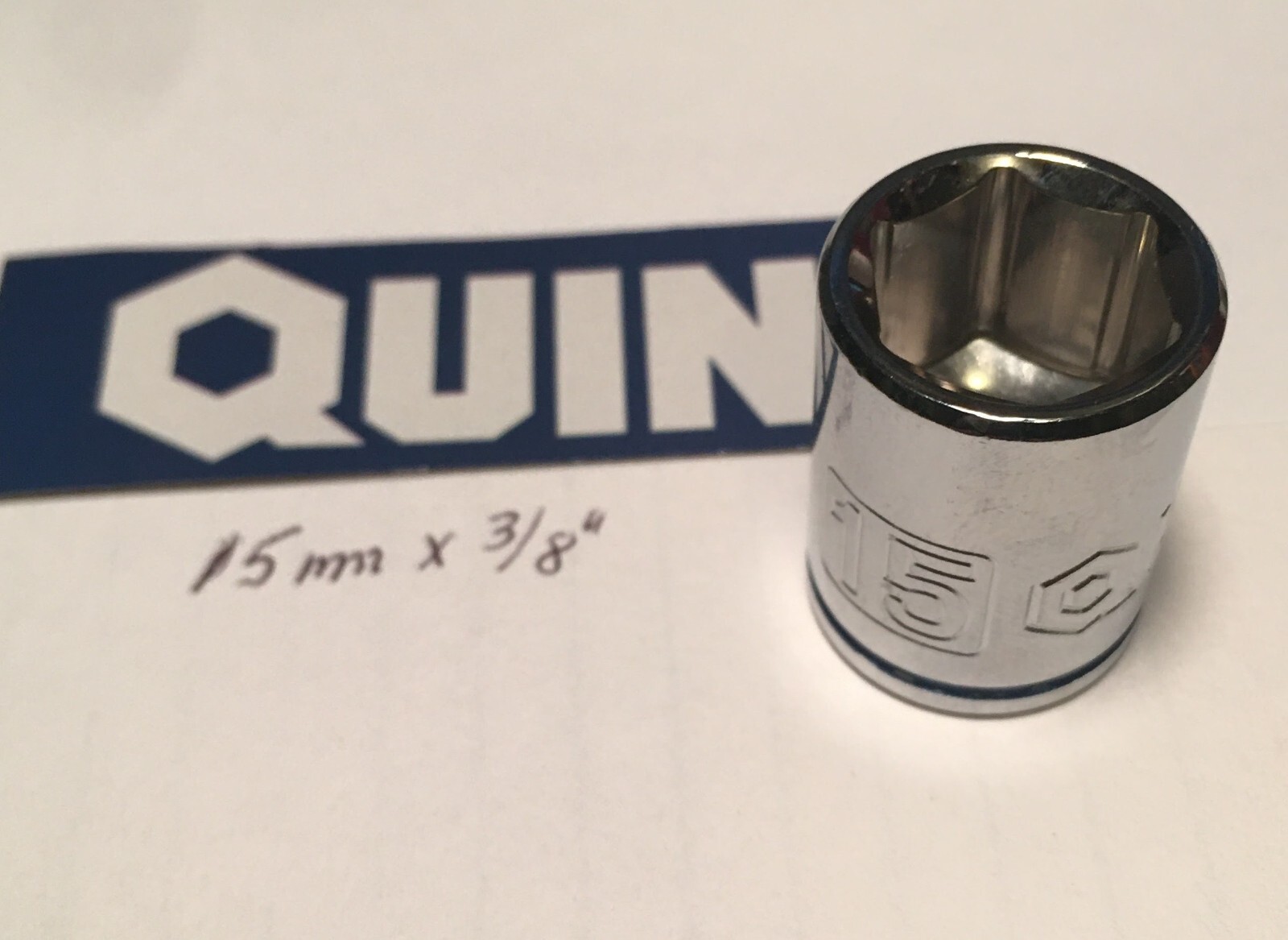 Quinn 15 mm x 3/8"  Dr Standard Socket 6 Point Free USA Shipping