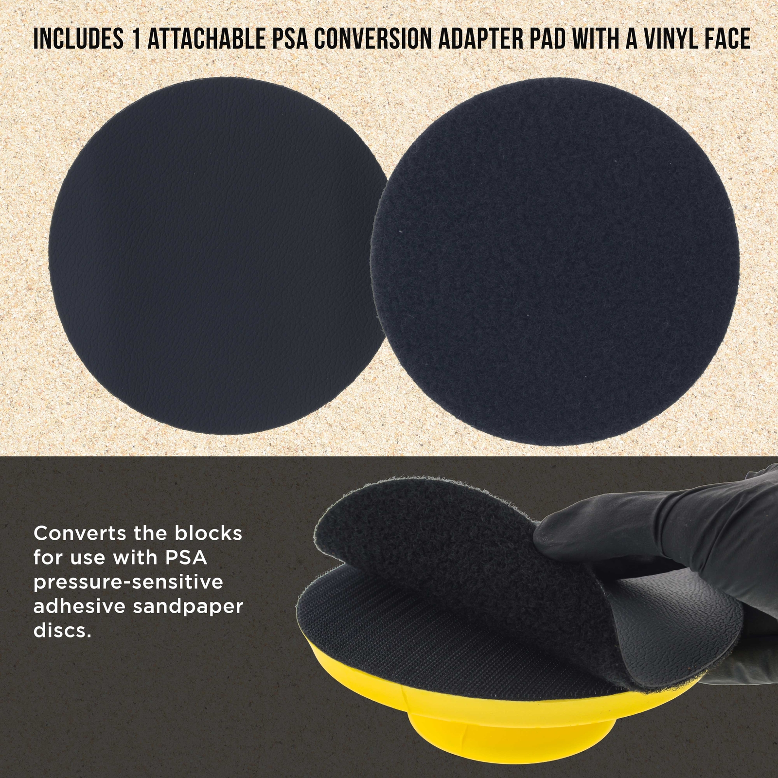 2ea 5" Round-Shaped Hand Sanding Block Pads for Hook & Loop and PSA 5" DA Discs