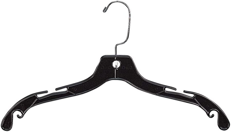 Plastic Dress Hangers 100 Black 17" Clothing Swivel Hooks Shirt Top Economy