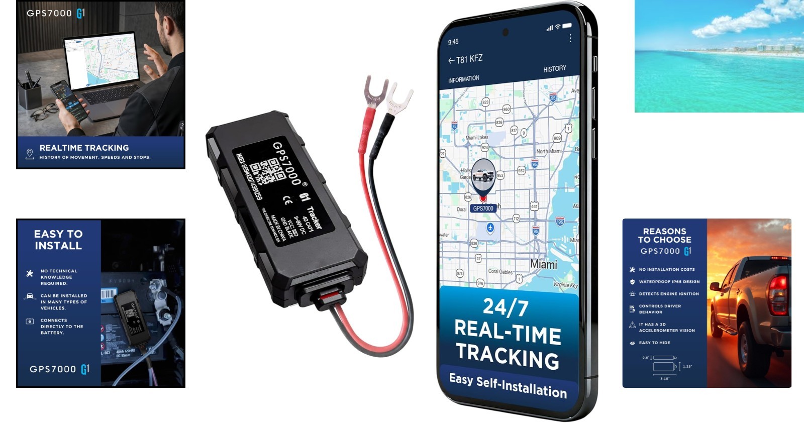 Real-Time Mini GPS Tracker - No Subscription, 4G Coverage for Fleet Management