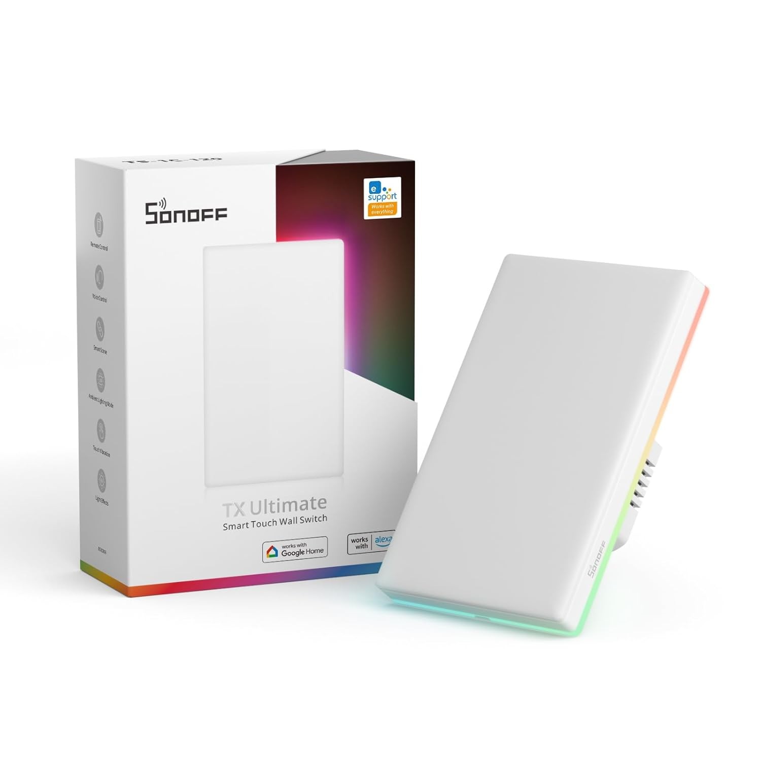 SONOFF WiFi Smart Light Switch,LED Light Backlight Panel,Smart Touch Wall Switch