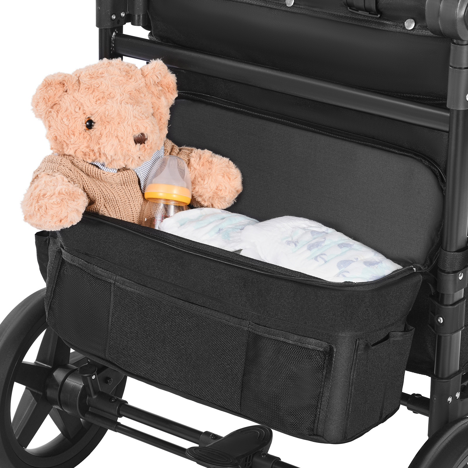 Wagon Stroller 4 seater Push Pull Quad Collapsible Stroller 330LBS with Canopy