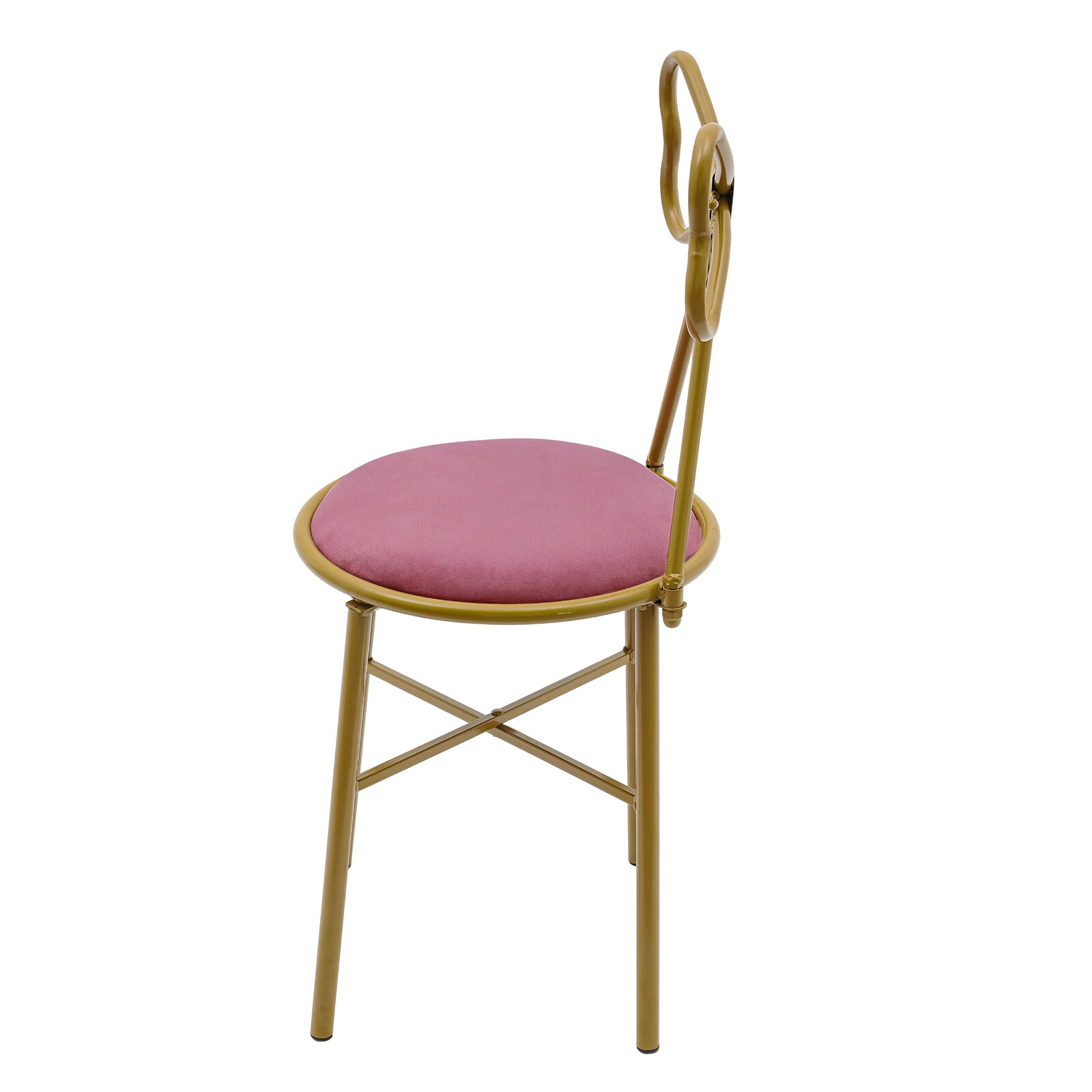 Butterfly Backrest Chair Vanity Stool Pink Velvet Stool Chair Makeup Chair