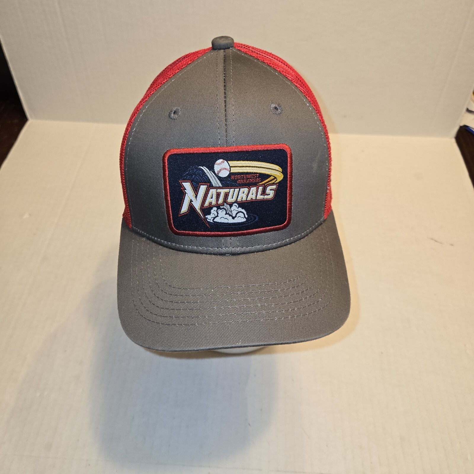 NW Arkansas Naturals MiLB Hat Red Grey By OC Sports Adj Snapback
